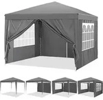 COBIZI Pavillon 3x3 3X3m Hellgrau mit 4 Seitenteilen