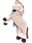 MorisMos 120cm lang riesen Pferd Kuscheltier XXL,Hellbraun gro&szlig; Pony Pferd