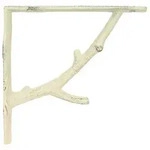 vidaXL Wandregalhalterungen 12 stk. Antik Wei&szlig; 21,5 x 21,5 x 3,5 cm