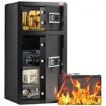 VEVOR Safe Tresor mit feuerfester Geldtasche, Doppelt&uuml;ren-Safe 5,5 Kubikfu_, 2