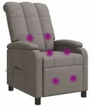 vidaXL Massage Relaxsessel Taupe Stoff