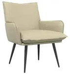 vidaXL Sessel Creme Kunstleder