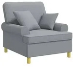 vidaXL XL-Sessel mit Kissen Hellgrau Stoff