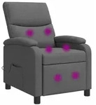 vidaXL Massage Relaxsessel Dunkelgrau Stoff