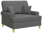 vidaXL Sessel mit Kissen Dunkelgrau Stoff