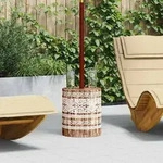vidaXL Sonnenschirmst&auml;nder Wei&szlig; gewaschen &Oslash;34 x 40 cm Massivholz