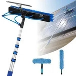 VEVOR 2-in-1 Teleskop Waschb&uuml;rste f&uuml;r Solarpanel, Photovoltaik Reiniger Set...