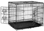 lionto Transportk&auml;fig f&uuml;r Katzen aus Metall, stabil & klappbar mit Trennwand &