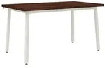 vidaXL 140 x 80 x 75 cm Massivholz Akazie Dunkelbraun und Wei&szlig;
