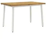 vidaXL 140 x 70 x 75 cm Massivholz Akazie Wei&szlig; Rechtwinklig