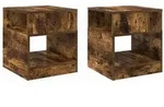 vidaXL Beistelltisch 2 pcs Ger&auml;ucherte Eiche 40,5 x 40 x 45 cm