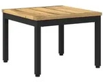 vidaXL Couchtisch Wei&szlig; und Schwarz 50 x 48,5 x 36 cm Massivholz Akazie