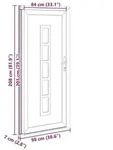 vidaXL Vordert&uuml;r Wei&szlig; 98 x 208 cm PVC