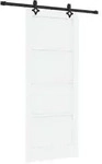 vidaXL Schiebet&uuml;r ORKDAL Wei&szlig; 83 x 202 cm Massives Kiefernholz