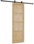 vidaXL Schiebet&uuml;r Nat&uuml;rlich und Schwarz 73,5 x 211 cm