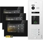 HD Video T&uuml;rsprechanlage mit Fingerprint und RFID f&uuml;r 3 Familienhaus, 3x...