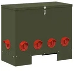 vidaXL H&uuml;hnerf&uuml;tterer Olive Gr&uuml;n 60,5 x 29 x 51 cm Kaltgewalzter Stahl