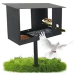 Vogelhaus mit St&auml;nder Metall wetterfest robust