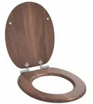 vidaXL Soft-Close Toilettensitz Braun 44 x 38 cm MDF-Platte