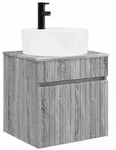 vidaXL Wandmontierte Waschbecken-Vanit&auml;t Grau Sonoma 49 x 44,5 x 65 cm
