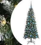 vidaXL K&uuml;nstlicher Weihnachtsbaum Gr&uuml;n 150 cm PVC, Plastik und Stahl