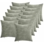 vidaXL Kissenbezug 12 pcs HEERLEN Gr&uuml;n 40 x 40 cm Chenille-Stoff