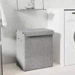 vidaXL Faltbarer W&auml;schekorb Grau 51x34,5x59 cm Leinenimitat Stoff