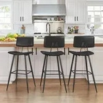 LUE BONA Barhocker 3er Set mit Fu&szlig;st&uuml;tze, Barhocker H&ouml;henverstellbar, Modern