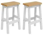 VidaXL Hoher Barhocker EKAI 2 pcs Wei&szlig; 40 x 29 x 63 cm