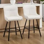 Ya-Home Barhocker 2er Set aus Chenille Barstuhl ohne Armlehne modern...