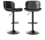 Youhauchair Barhocker 2er Set, Barhocker H&ouml;henverstellbar aus Kunstleder,