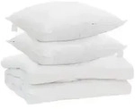 vidaXL Bettdecke mit Kissen 3 pcs Wei&szlig; Mikrofaser
