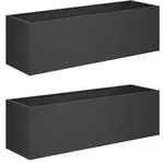 vidaXL Garten-Pflanzgef&auml;&szlig; 2 stk. Schwarz 100 x 30 x 30 cm