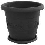 vidaXL Blument&ouml;pfe 24 pcs Schwarz &Oslash; 30 x 25 cm Kunststoff
