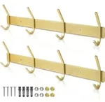 Hakenleiste Kleiderhaken Edelstahl rostfrei 4 Haken 2 St&uuml;ck Golden