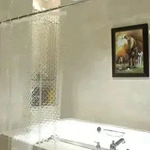 Schmaler Duschvorhang 3D Rhombus Transparent 100% Eva-Material