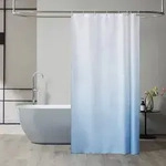 Duschvorhang Textil Anti-schimmel 120x200cm Wei&szlig; Hellblau