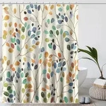Duschvorhang 180x200 Beige Antischimmel Vintage Boho-Muster