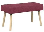 vidaXL Kanalgepolsterte Bank Weinrot 80 x 40 x 46 cm Stoff