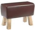 vidaXL Bank 60 x 30 x 45 cm Echtes Leder Dunkelbraun