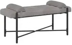 vidaXL Knopfgepolsterte Bank mit Kissen Hellgrau 110 x 40 x 46 cm Samt