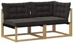 vidaXL Sectional Sofa Einheiten mit Kissen Wei&szlig; 162,5 x 83 x 73 cm