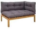 vidaXL Ecksofa Einheit Nat&uuml;rlich und Dunkelgrau 132 x 92 x 82 cm