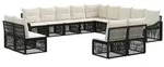 vidaXL Gartensofa-set 13 pcs Schwarz Poly-Rattan