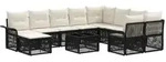 vidaXL Gartensofa-set 11 stk. Schwarz Poly-Rattan