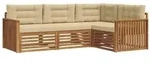 vidaXL Outdoor-Sofagarnitur mit Kissen 4 pcs Natur und Beige