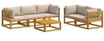 vidaXL Sofa-Set 6 stk. Natur Massivholz Akazie