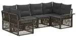 vidaXL Gartensofa-set 6 stk. 6-Sitzanzahl Grau Poly-Rattan