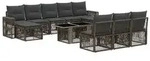 vidaXL Gartensofa-set 11 stk. Grau und Dunkelgrau Poly-Rattan