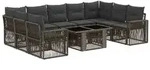 vidaXL Gartensofa-set 10 stk. Grau und Dunkelgrau Poly-Rattan